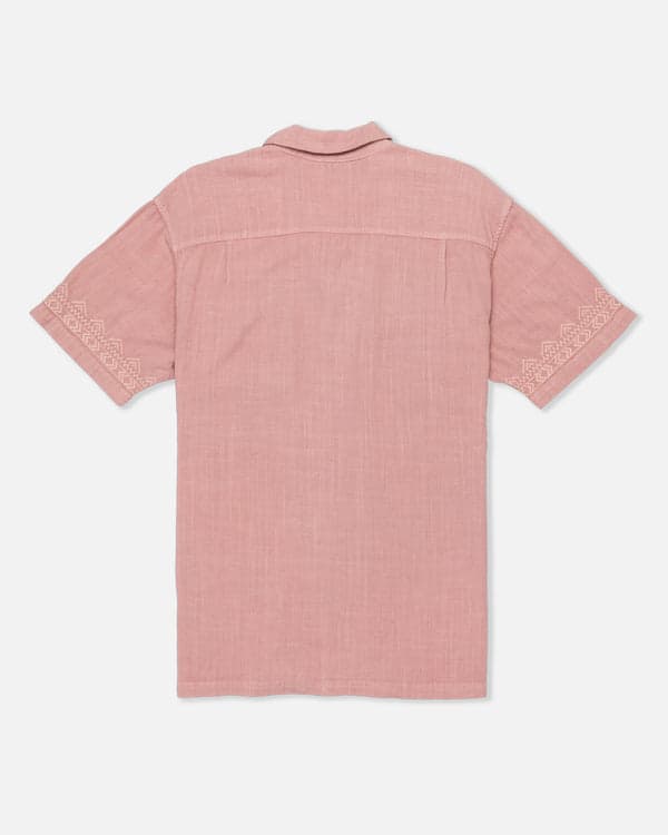 Hurley Laguna Camp Embroidered Short Sleeve Phantom Rose