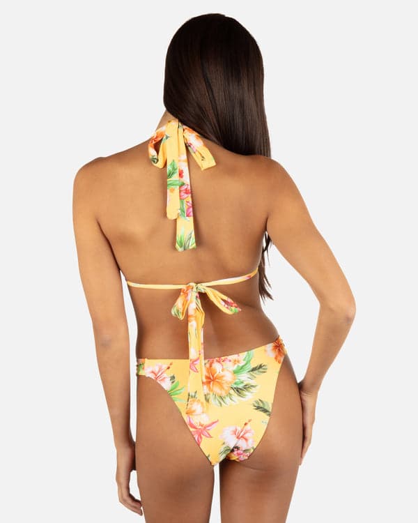 Hurley Malia Front Slide Cheeky Bikini Bottom Sorbet
