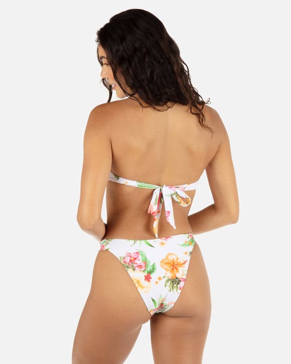 Hurley Malia Front Slide Cheeky Bikini Bottom White