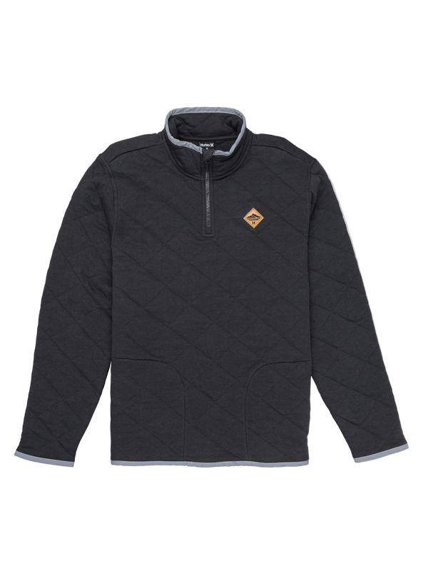 hurley Middleton Quilted Quarter Zip Dark Stone Grey