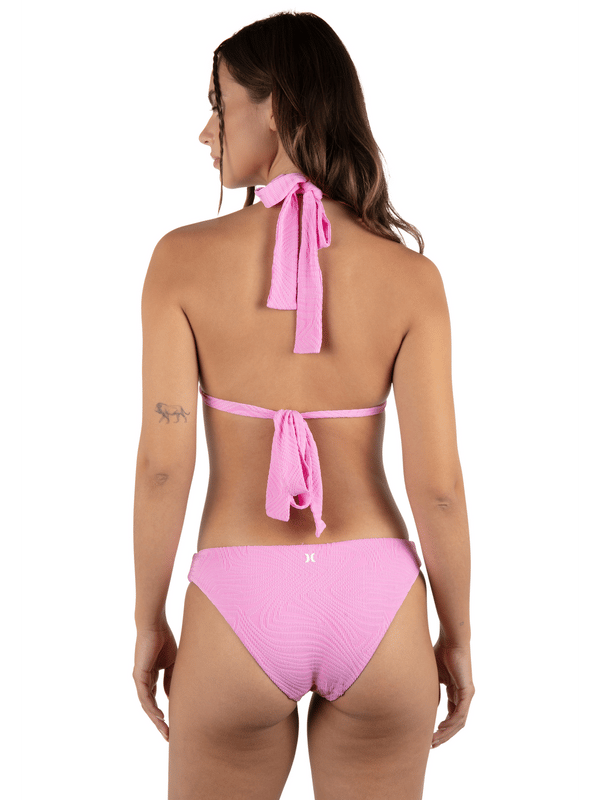 Hurley New Wave Jacquard Soft Tie Triangle Bikini Top Aster