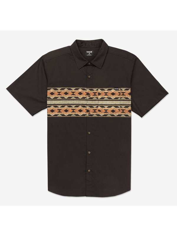 hurley One and Only Lido Stretch Short Sleeve BROWN