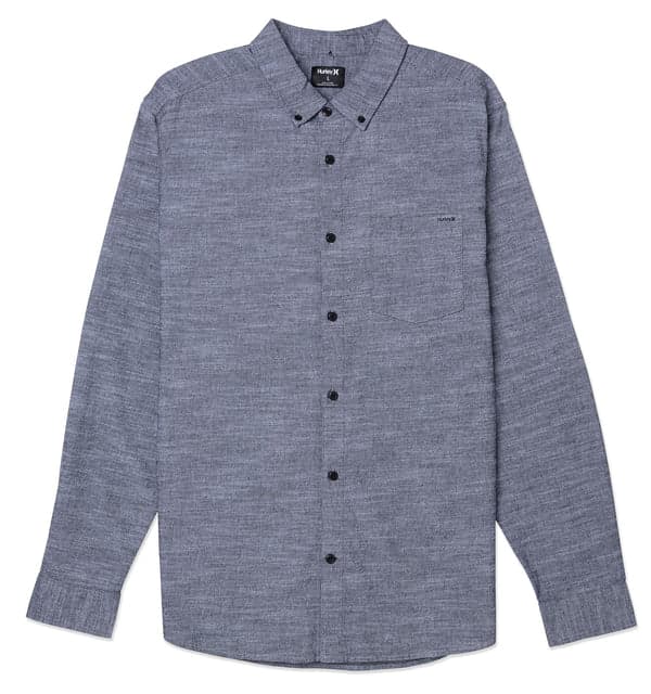 hurley One And Only Stretch Long Sleeve Shirt Black