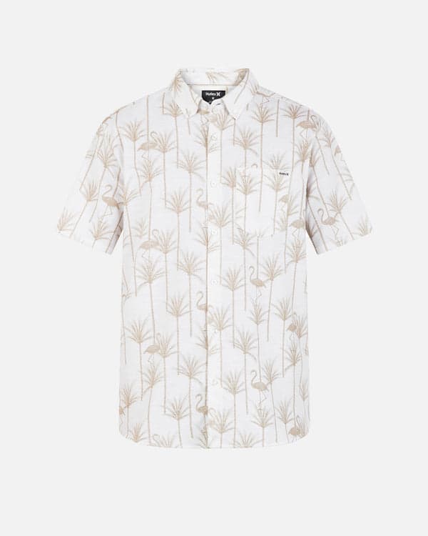 hurley One And Only Stretch Short Sleeve Shirt Bone