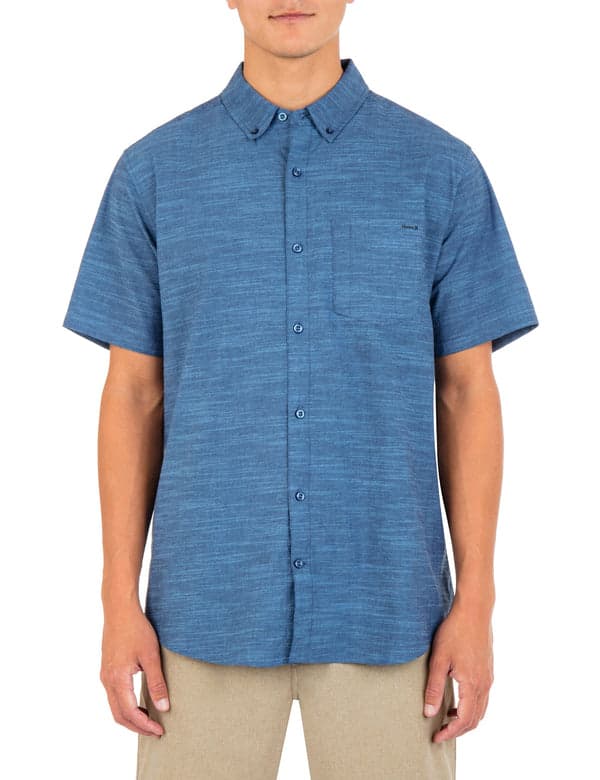 hurley One And Only Stretch Short Sleeve Shirt Obsidian