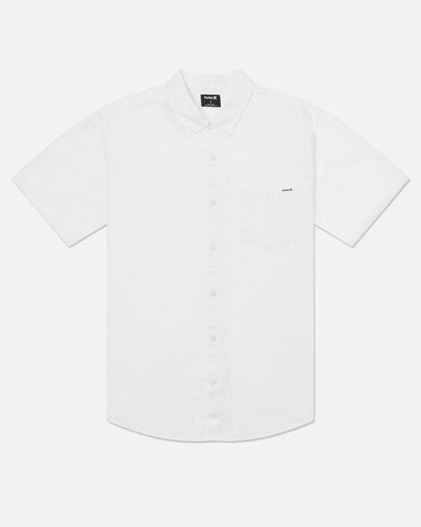 hurley One And Only Stretch Short Sleeve Shirt White Heather
