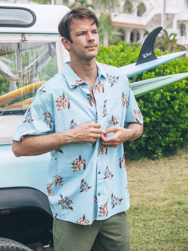 hurley One & Only Lido Stretch Short Sleeve Blue Dream