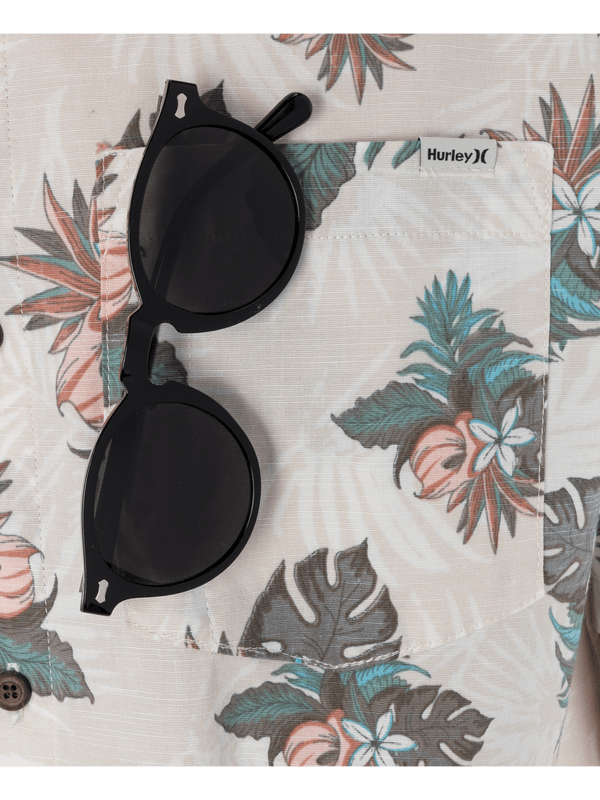 Hurley One & Only Lido Stretch Short Sleeve Shirt FOG GREY