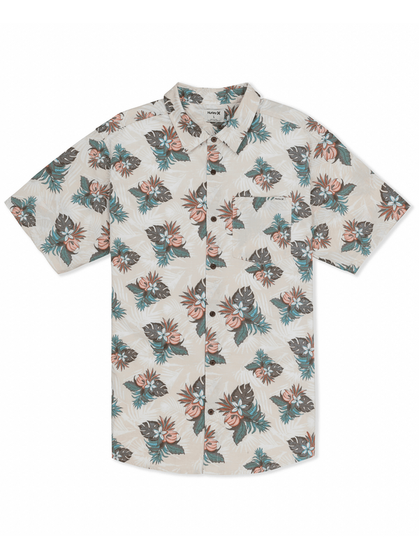 Hurley One & Only Lido Stretch Short Sleeve Shirt FOG GREY