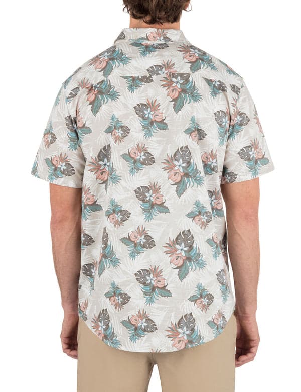 Hurley One & Only Lido Stretch Short Sleeve Shirt FOG GREY