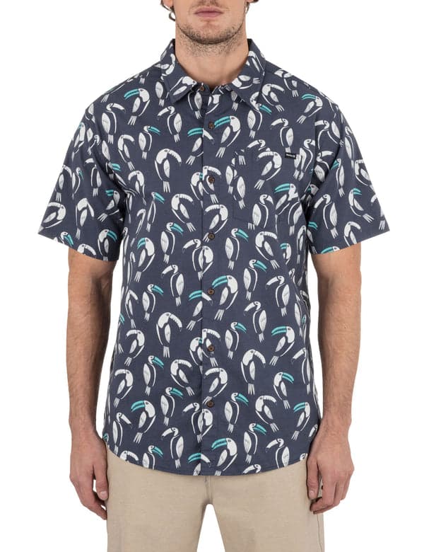 hurley One & Only Lido Stretch Short Sleeve Shirt GREY