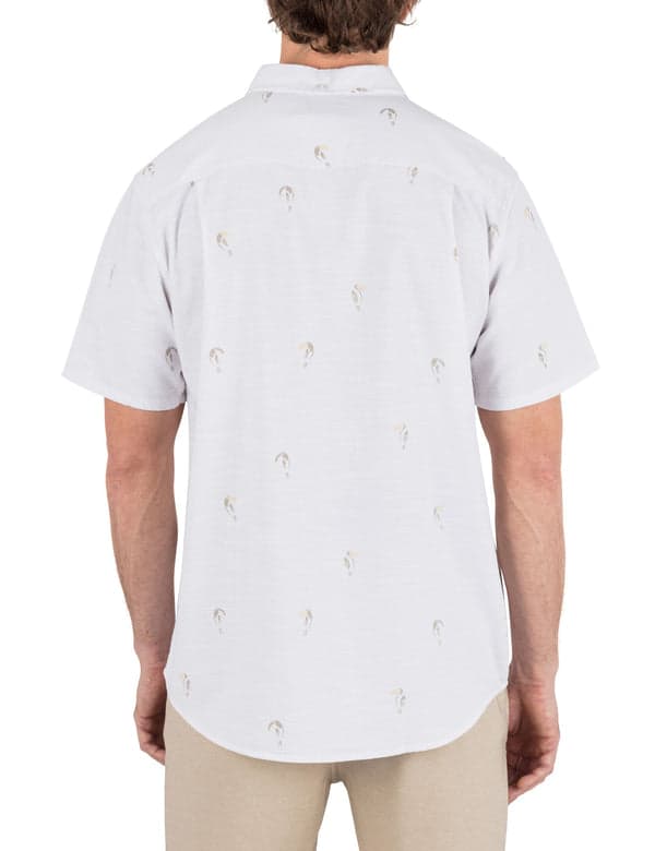 Hurley One & Only Stretch Print Short Sleeve Shirt WHITE MULTI