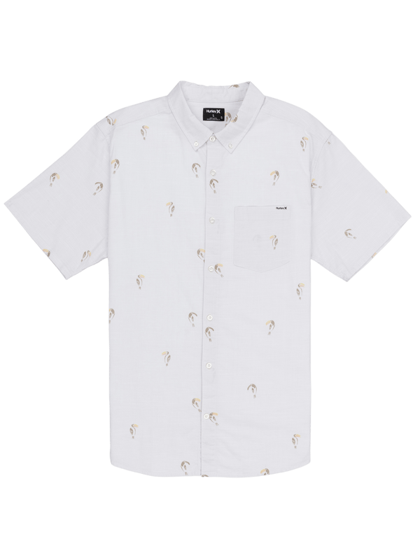 Hurley One & Only Stretch Print Short Sleeve Shirt WHITE MULTI