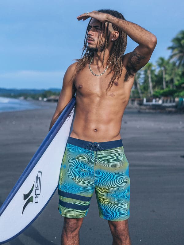 hurley Phantom Eco Block Party Boardshort 18" Armored Navy