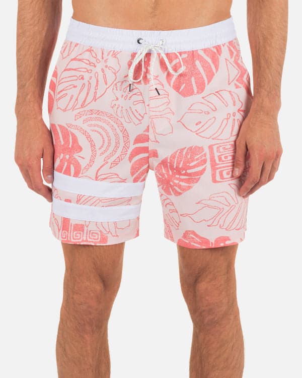Hurley Phantom Eco Block Party Volley Boardshort 17" Candy Pink