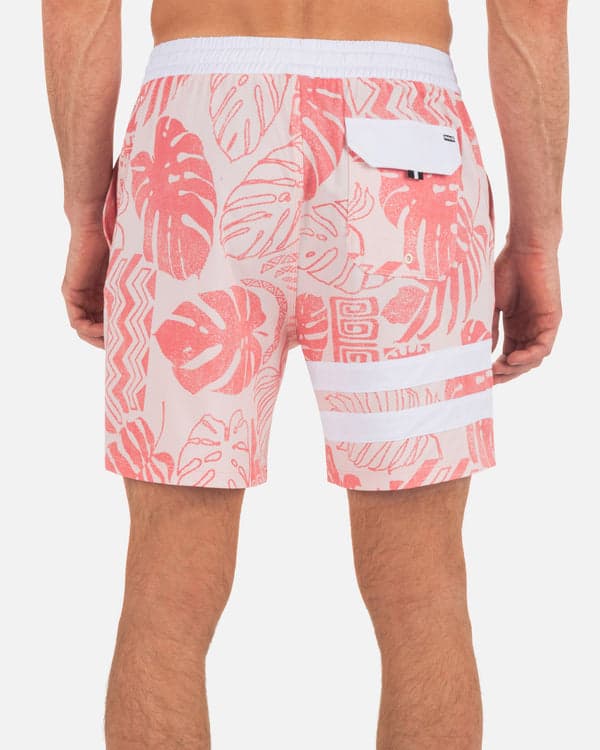 Hurley Phantom Eco Block Party Volley Boardshort 17" Candy Pink
