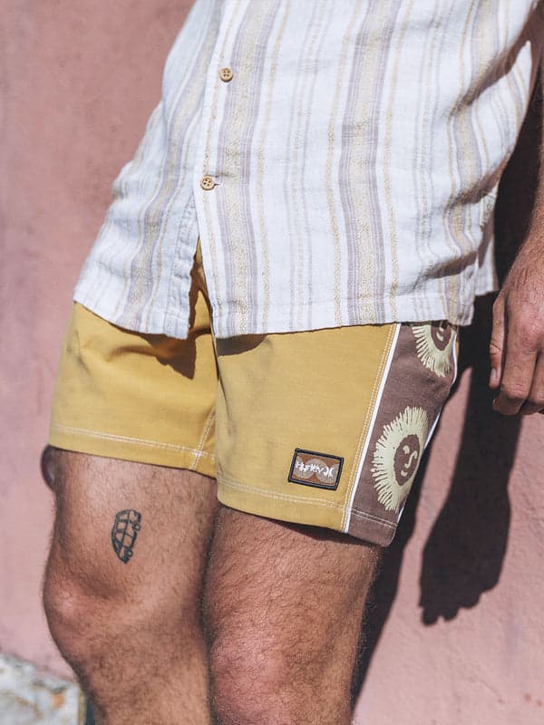 hurley Phantom Naturals Blocked Sessions Boardshort 16" Pebble