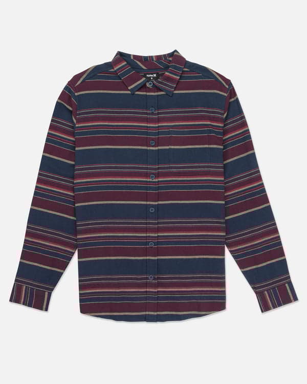 hurley Portland Organic Flannel Long Sleeve Armored Navy