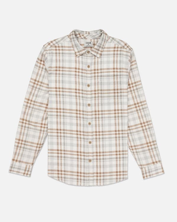 hurley Portland Organic Flannel Long Sleeve Barely Bone