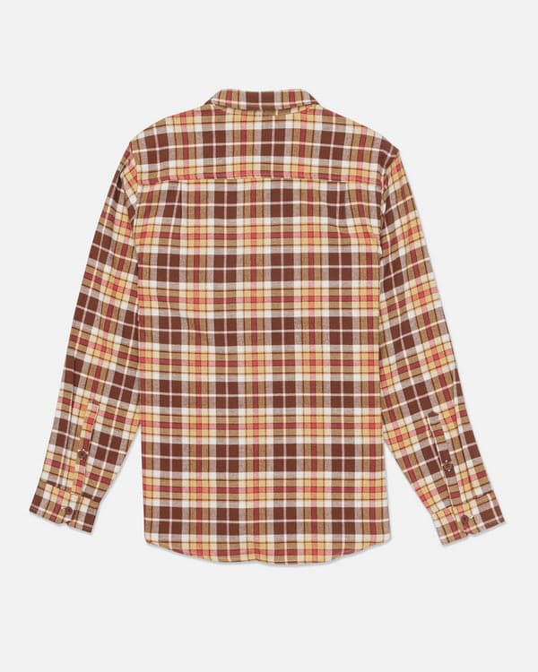 Hurley Portland Organic Flannel Long Sleeve Hickory Brown