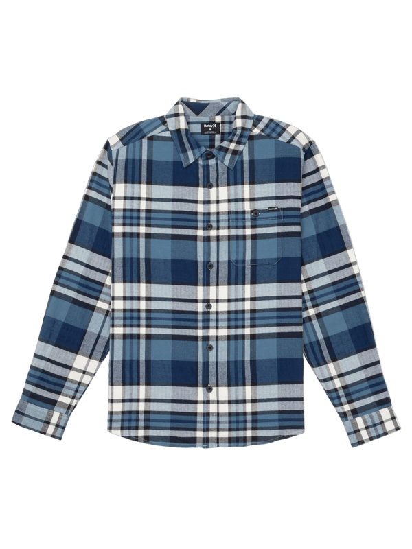 Hurley Portland Stretch Flannel Long Sleeve Grey Teal