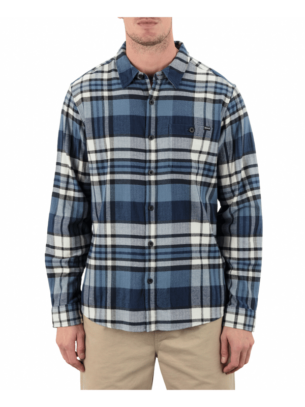 hurley Portland Stretch Flannel Long Sleeve Grey Teal