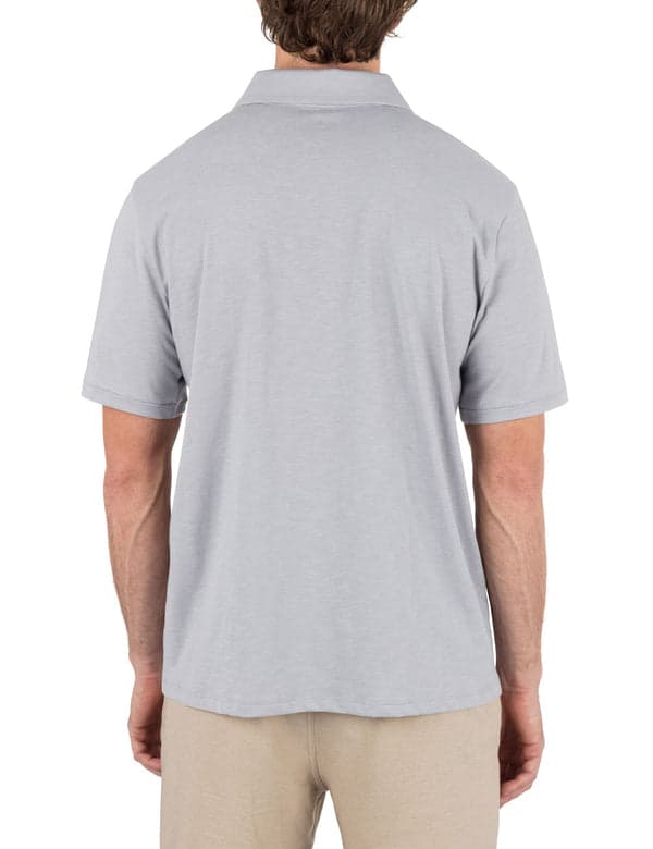 Hurley Printed Stripe Slub Polo Short Sleeve LT STONE GREY