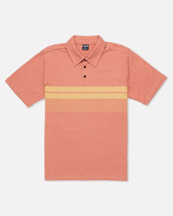 Hurley Printed Stripe Slub Polo Short Sleeve Martian Rust