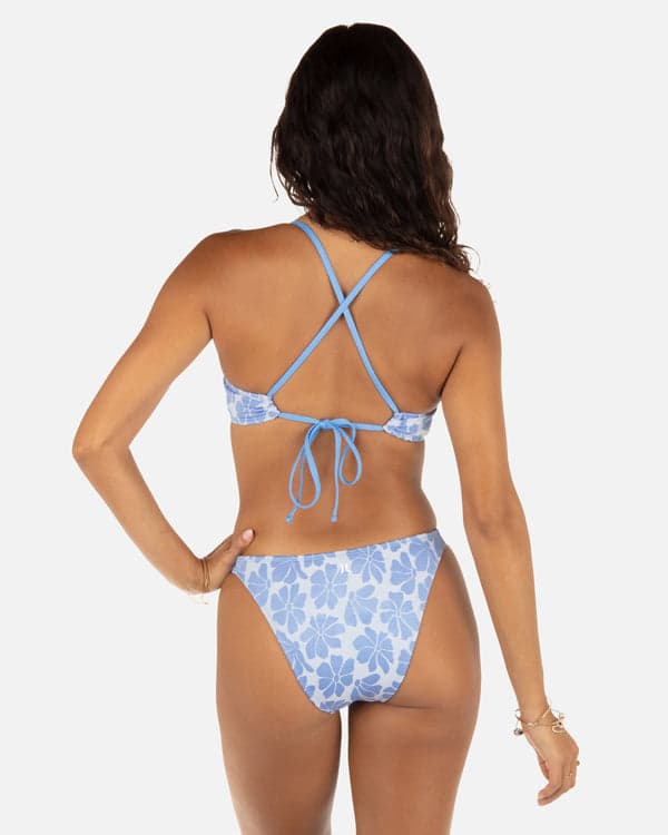 Hurley Pua Jacquard Cheeky Tab Side Bikini Bottom Cloud