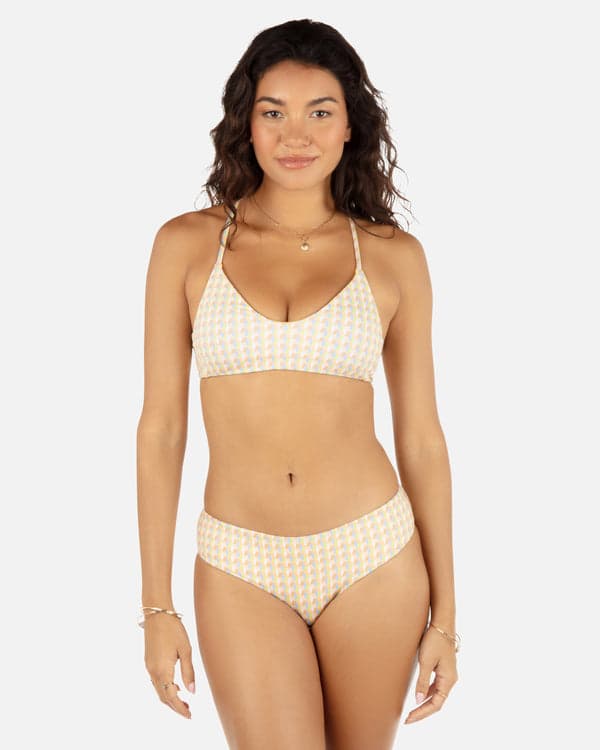 Hurley Retro Geo Reversible Cheeky Hipster Bikini Bottom Chartreuse