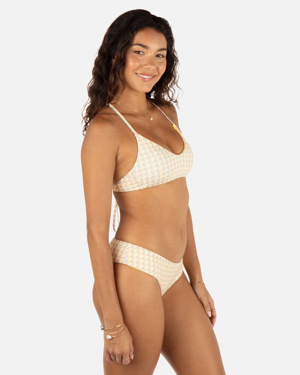 Hurley Retro Geo Reversible Cheeky Hipster Bikini Bottom Chartreuse