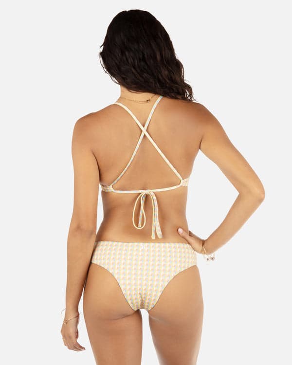 hurley Retro Geo Reversible Cheeky Hipster Bikini Bottom Chartreuse