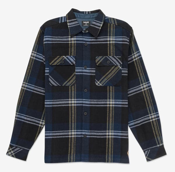 Hurley Santa Cruz Shorline Flannel Long Sleeve Black