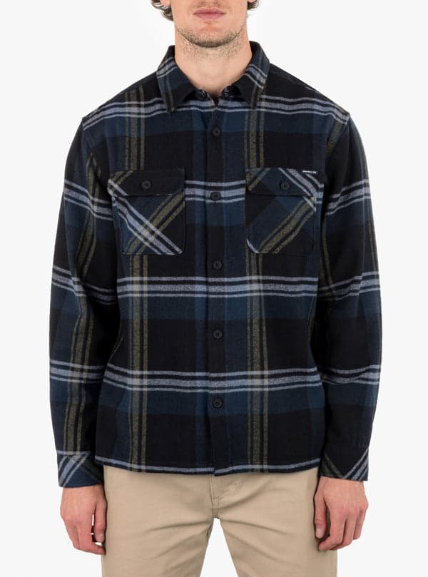 hurley Santa Cruz Shorline Flannel Long Sleeve Black