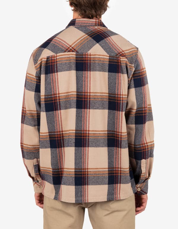 Hurley Santa Cruz Shorline Flannel Long Sleeve Khaki