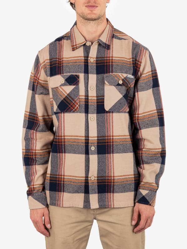 hurley Santa Cruz Shorline Flannel Long Sleeve Khaki