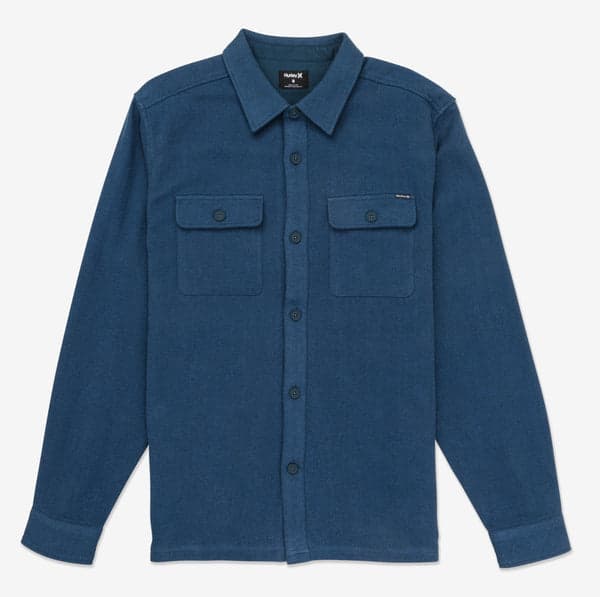 Hurley Santa Cruz Twill Flannel Long Sleeve Armored Navy