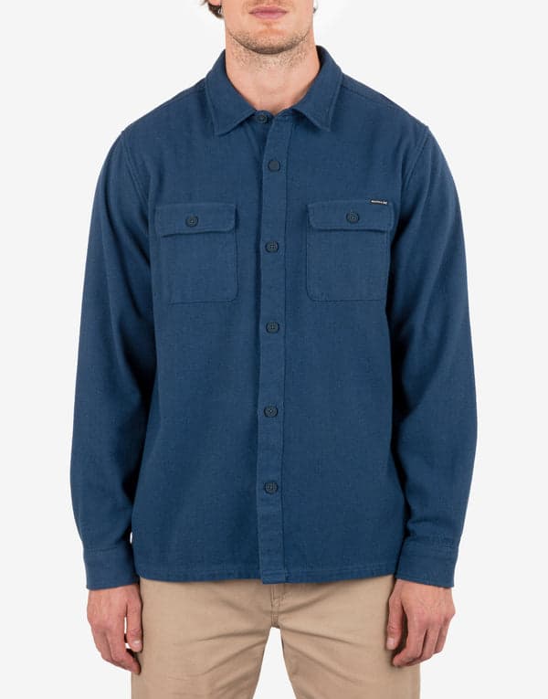 hurley Santa Cruz Twill Flannel Long Sleeve Armored Navy