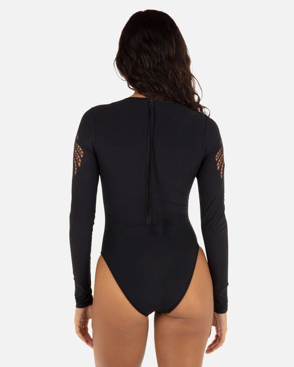 Hurley Shadow Palm Long Sleeve Moderate Surf Suit Black