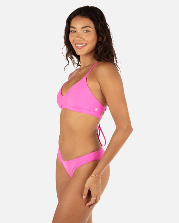 Hurley Solid Adjustable Bikini Top Disco Pink/Maraschino