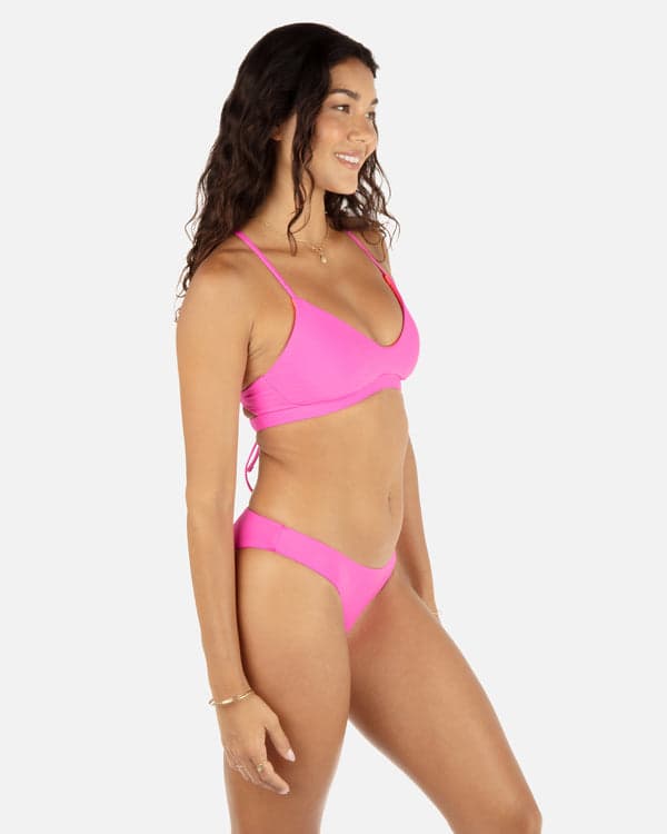 Hurley Solid Adjustable Bikini Top Disco Pink/Maraschino