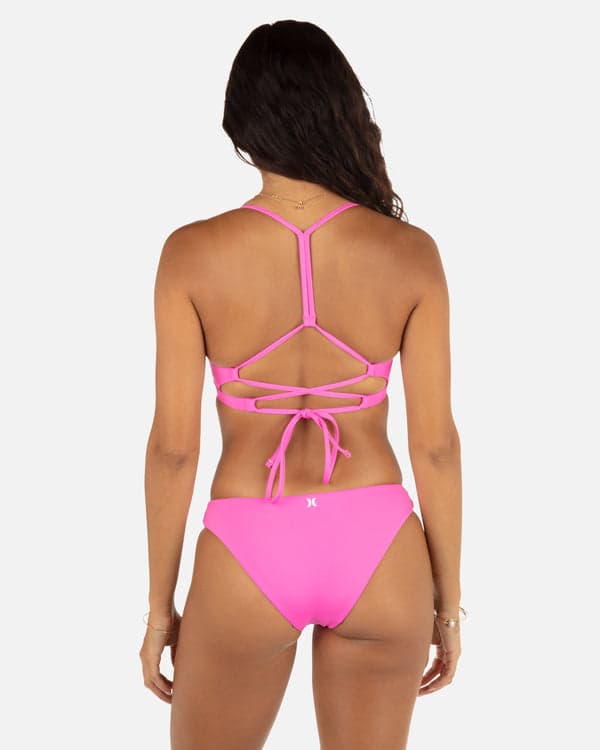 Hurley Solid Adjustable Bikini Top Disco Pink/Maraschino