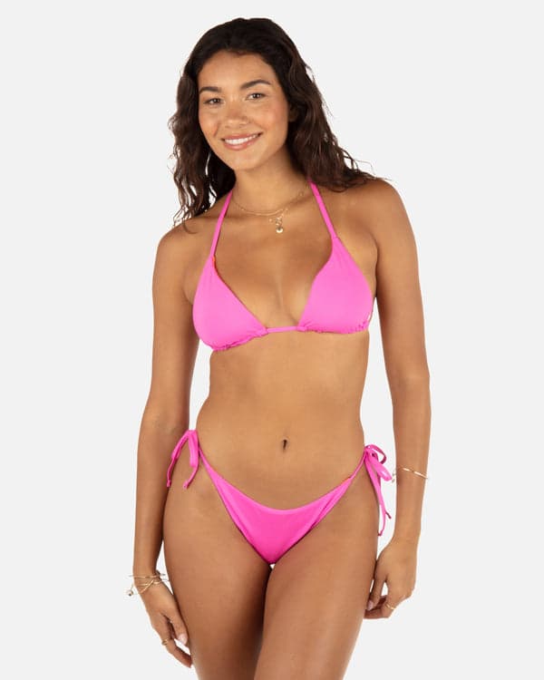 Hurley Solid Classic Triangle Bikini Top Disco Pink/Maraschino