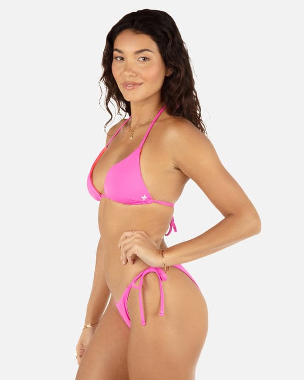 Hurley Solid Classic Triangle Bikini Top Disco Pink/Maraschino
