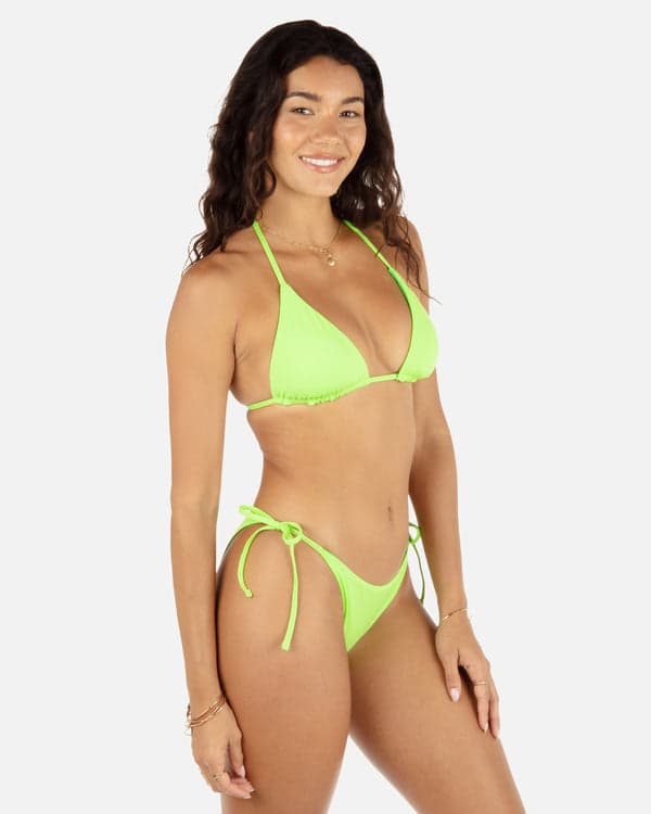 Hurley Solid Classic Triangle Bikini Top Key Lime/Grass Green