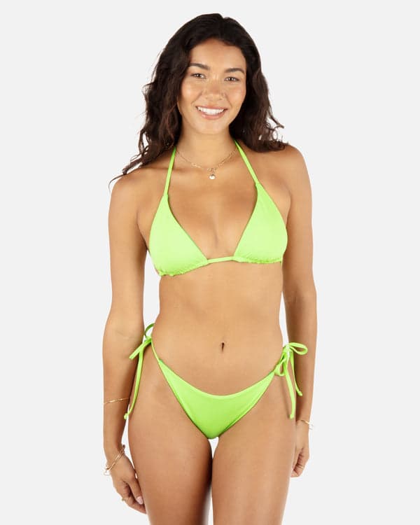 hurley Solid Classic Triangle Bikini Top Key Lime/Grass Green
