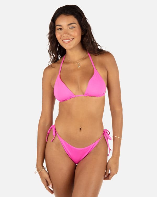 Hurley Solid Reversible Cheeky Tie Side Bottom Disco Pink/Maraschino