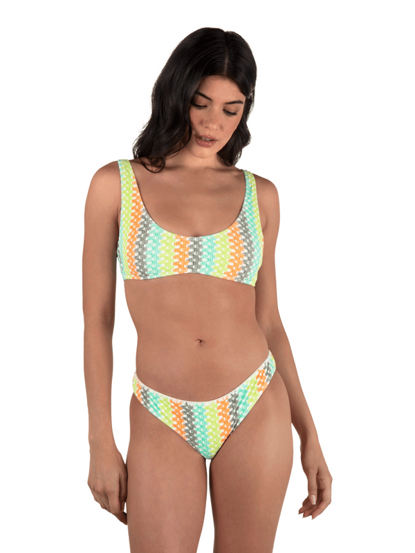 Hurley Stripe Crochet Scrunch Moderate Bottom Sour Apple