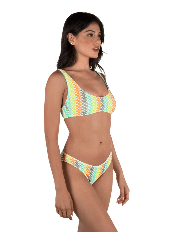 Hurley Stripe Crochet Scrunch Moderate Bottom Sour Apple