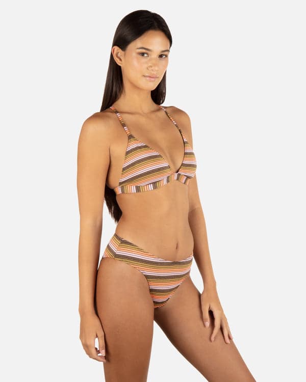 Hurley Sunset Shine Stripe Adjustable Banded Tri Top Sunrise Pink